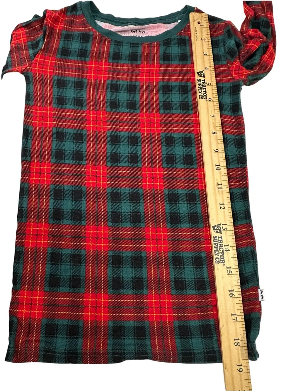 Little Sleepies Holiday Tartan Plaid Bamboo Pajama Set Christmas Kids 7/8